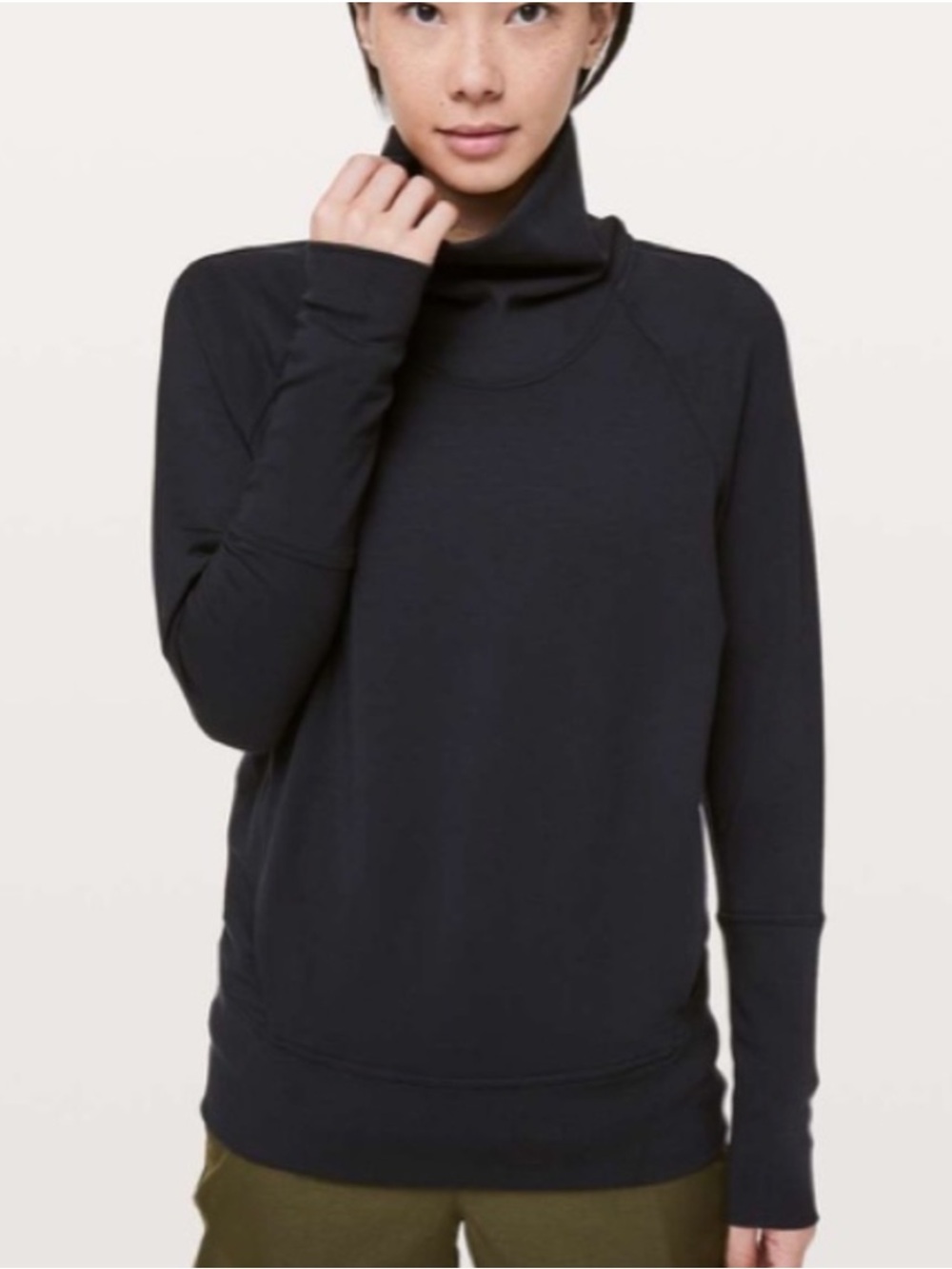 Lululemon High Lines Pullover Modal French Terry Black Women’s Size 6